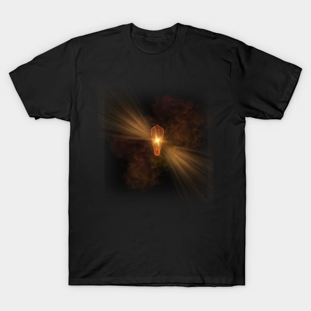 Glowing Light Bulb in the Darkness T-Shirt by TorrGeni